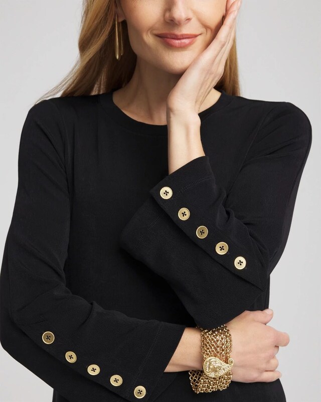 Travelers Button Bell Sleeve Top - image 4